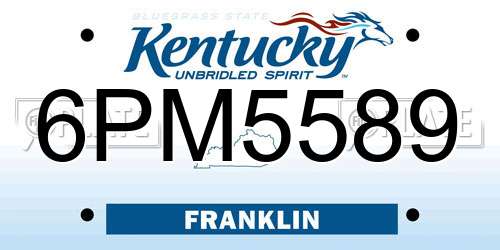 6PM5589 Kentucky License Plate
