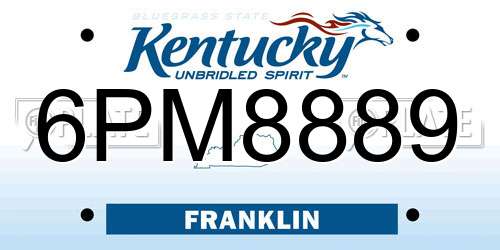 6PM8889 Kentucky License Plate