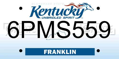 6PMS559 Kentucky License Plate