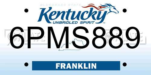 6PMS889 Kentucky License Plate