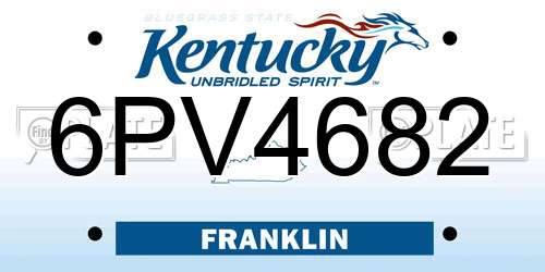 6PV4682 Kentucky License Plate