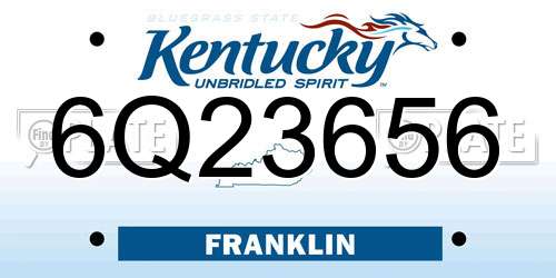 6Q23656 Kentucky License Plate