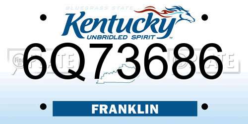 6Q73686 Kentucky License Plate