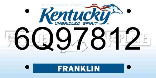 6Q97812 Kentucky License Plate