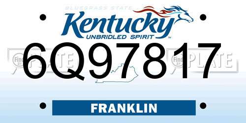 6Q97817 Kentucky License Plate