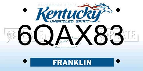 6QAX83 Kentucky License Plate