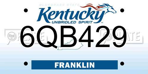 6QB429 Kentucky License Plate