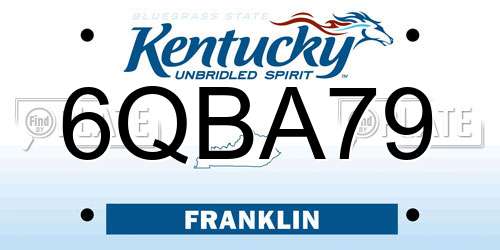 6QBA79 Kentucky License Plate