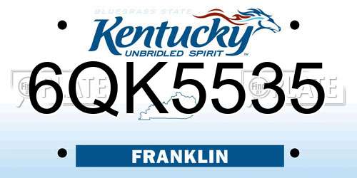 6QK5535 Kentucky License Plate