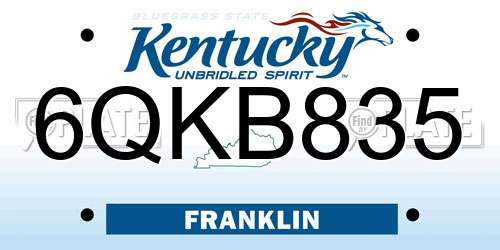 6QKB835 Kentucky License Plate