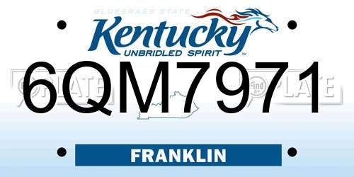 6QM7971 Kentucky License Plate