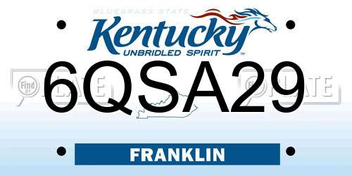 6QSA29 Kentucky License Plate