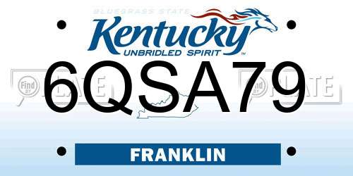6QSA79 Kentucky License Plate