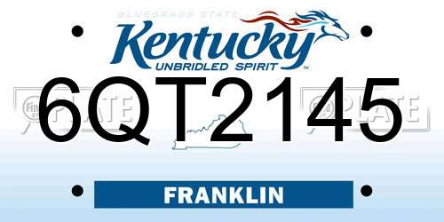 6QT2145 Kentucky License Plate