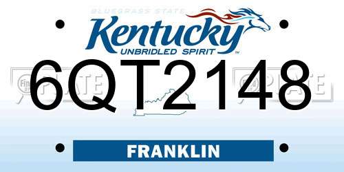 6QT2148 Kentucky License Plate