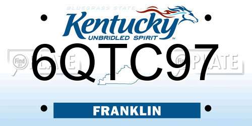 6QTC97 Kentucky License Plate