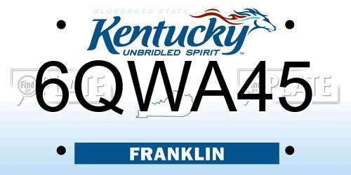 6QWA45 Kentucky License Plate