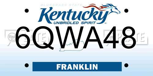6QWA48 Kentucky License Plate