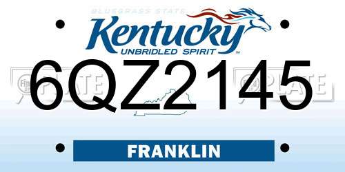 6QZ2145 Kentucky License Plate