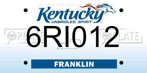 6RI012 Kentucky License Plate
