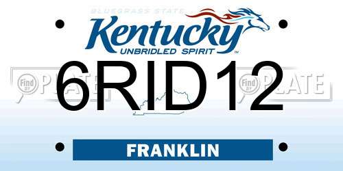 6RID12 Kentucky License Plate