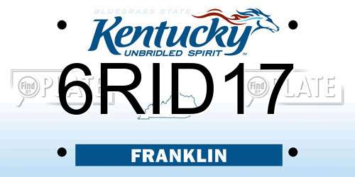 6RID17 Kentucky License Plate