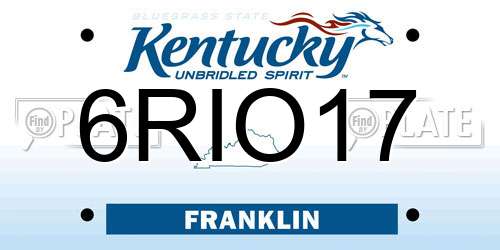 6RIO17 Kentucky License Plate
