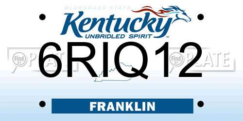 6RIQ12 Kentucky License Plate