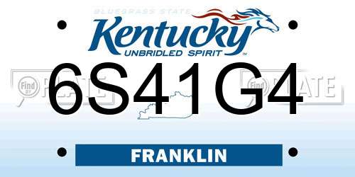 6S41G4 Kentucky License Plate