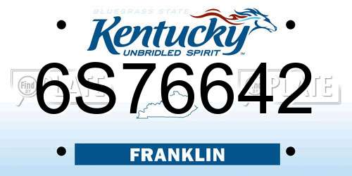 6S76642 Kentucky License Plate
