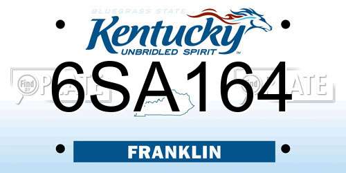 6SA164 Kentucky License Plate