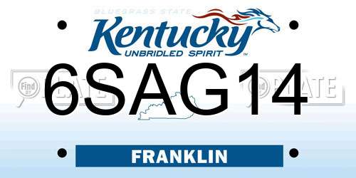 6SAG14 Kentucky License Plate