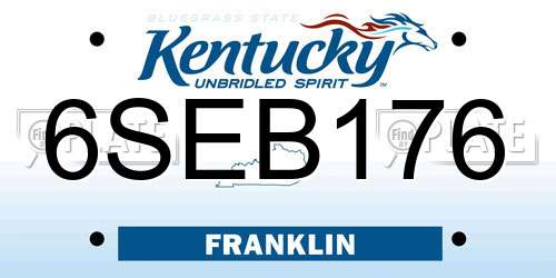 6SEB176 Kentucky License Plate