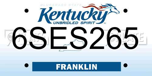 6SES265 Kentucky License Plate