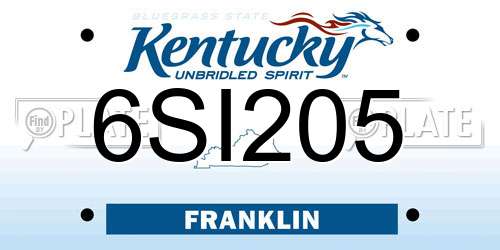 6SI205 Kentucky License Plate