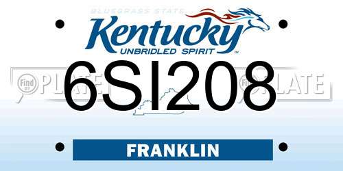 6SI208 Kentucky License Plate