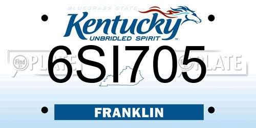 6SI705 Kentucky License Plate