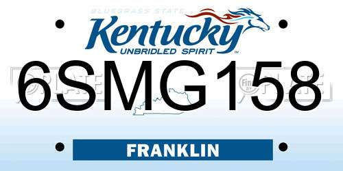 6SMG158 Kentucky License Plate