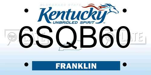 6SQB60 Kentucky License Plate