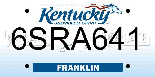 6SRA641 Kentucky License Plate