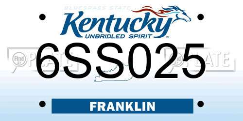 6SS025 Kentucky License Plate