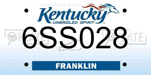 6SS028 Kentucky License Plate