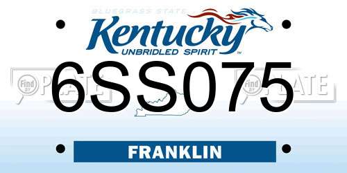 6SS075 Kentucky License Plate