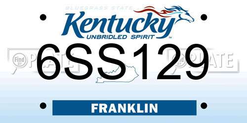 6SS129 Kentucky License Plate