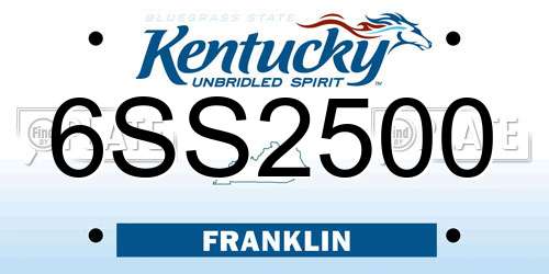 6SS2500 Kentucky License Plate
