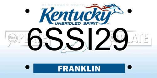 6SSI29 Kentucky License Plate
