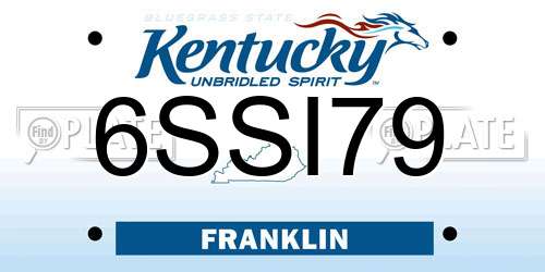 6SSI79 Kentucky License Plate