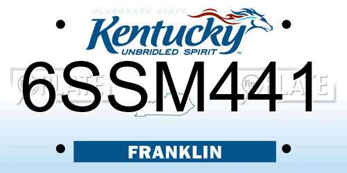 6SSM441 Kentucky License Plate