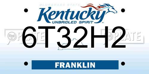 6T32H2 Kentucky License Plate