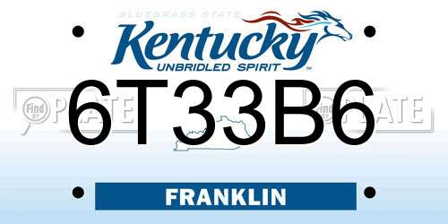 6T33B6 Kentucky License Plate